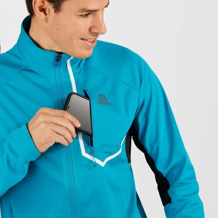 Salomon Gore Tex Infinium Windstopper Pro Men's Jackets Turquoise | CA 56N38